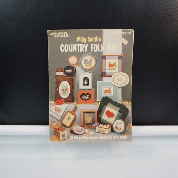 Milly Smiths Country Folk Art 1983 Cross Stitch Pattern Leaflet 286 Cats Pig Hen - Picture 1 of 9